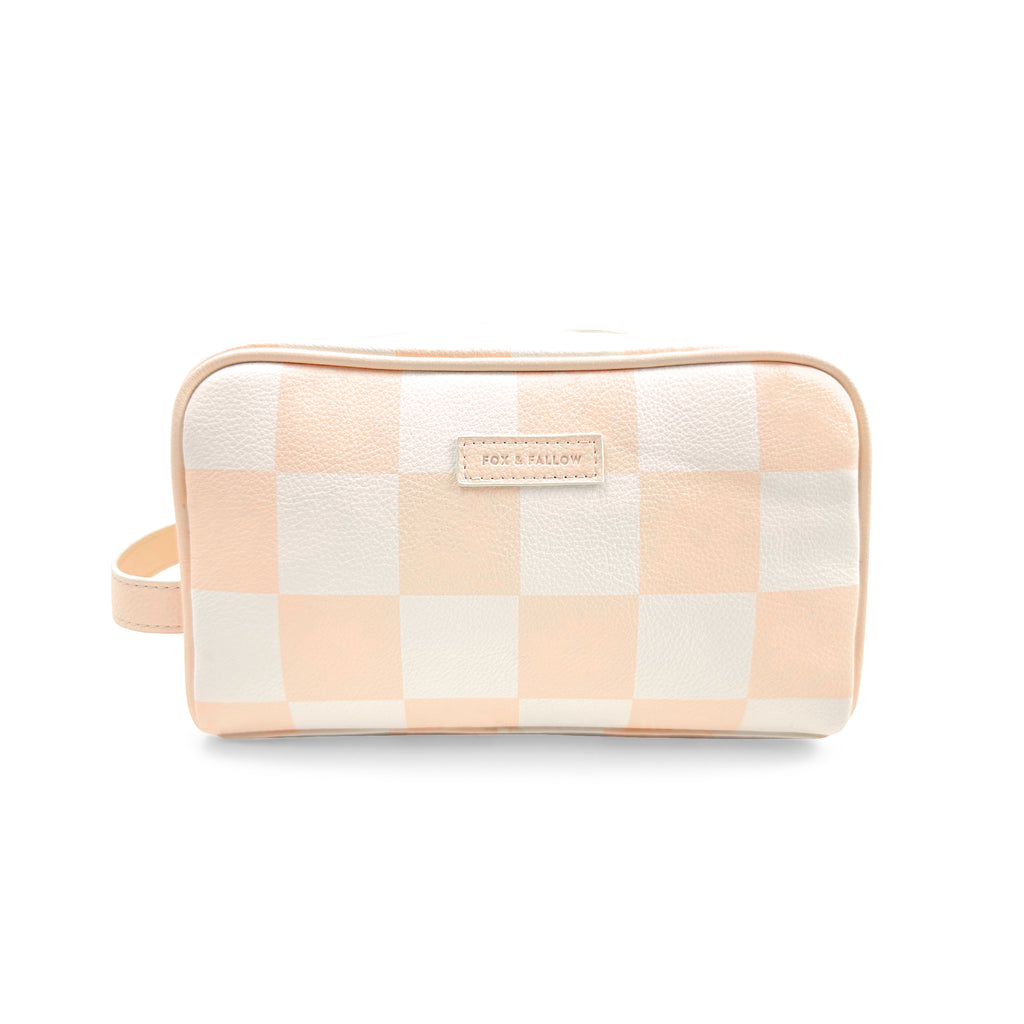 Salmon Check Wash Bag - LAST STOCK