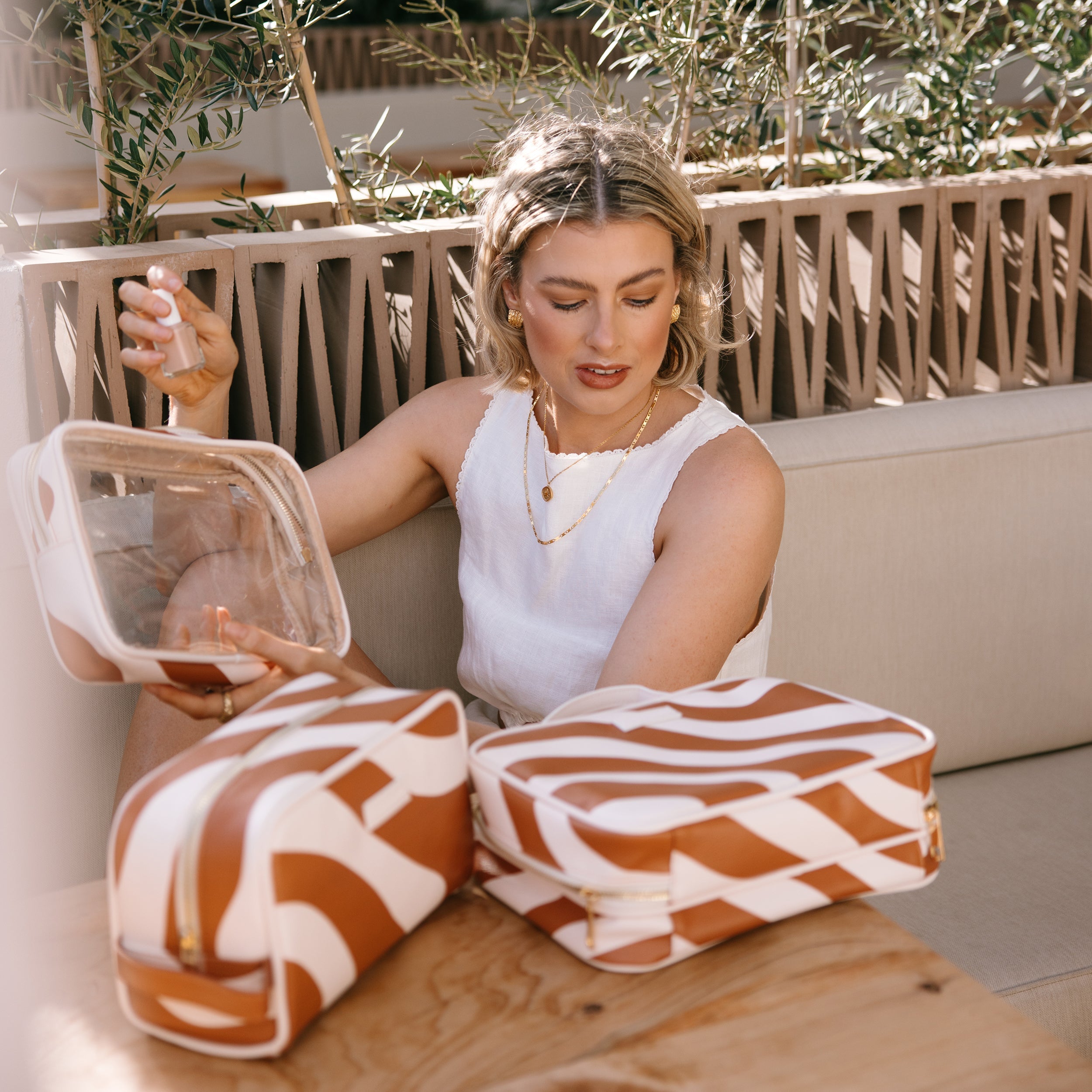 Rust Swirl Cosmetic Bag - SECONDS