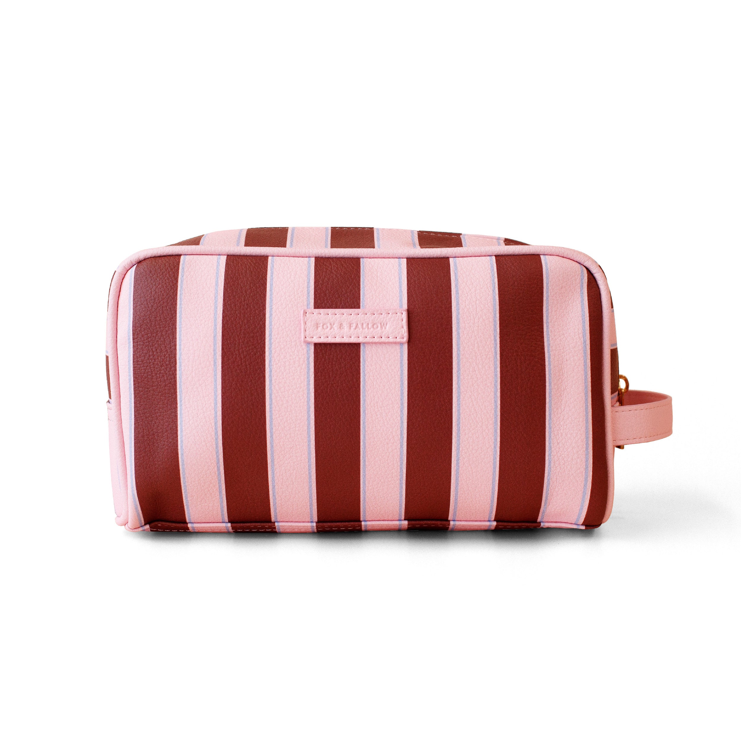 Burgundy Stripe Wash Bag