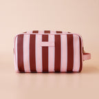 Burgundy Stripe Wash Bag