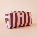 Burgundy Stripe Wash Bag