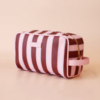 Burgundy Stripe Wash Bag