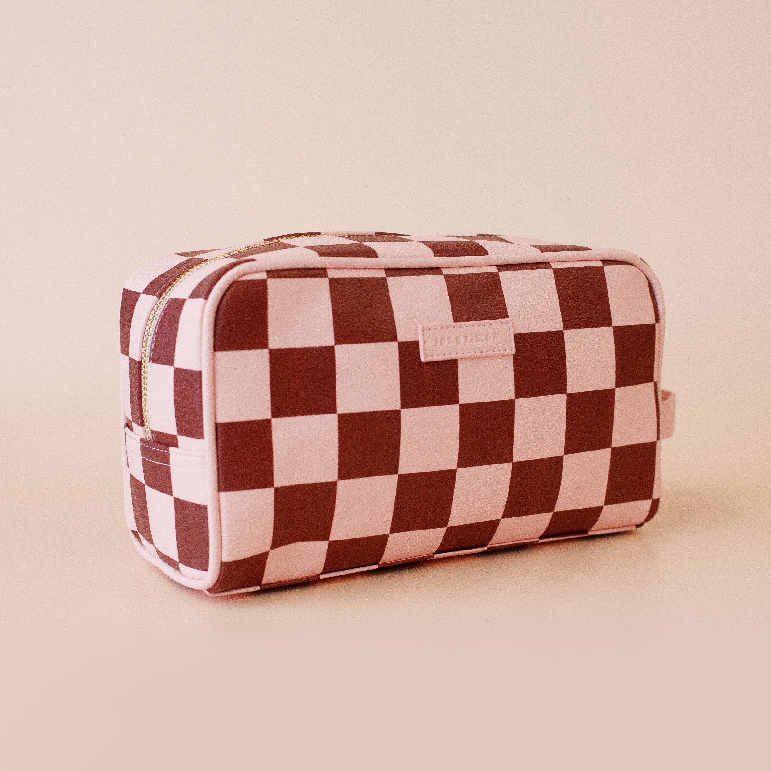 Cherry Check Wash Bag