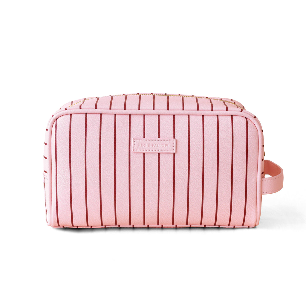 Rosé Pinstripe Wash Bag - PRE-ORDER (MARCH)
