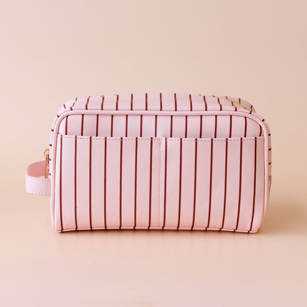 Rosé Pinstripe Wash Bag - PRE-ORDER (MARCH)