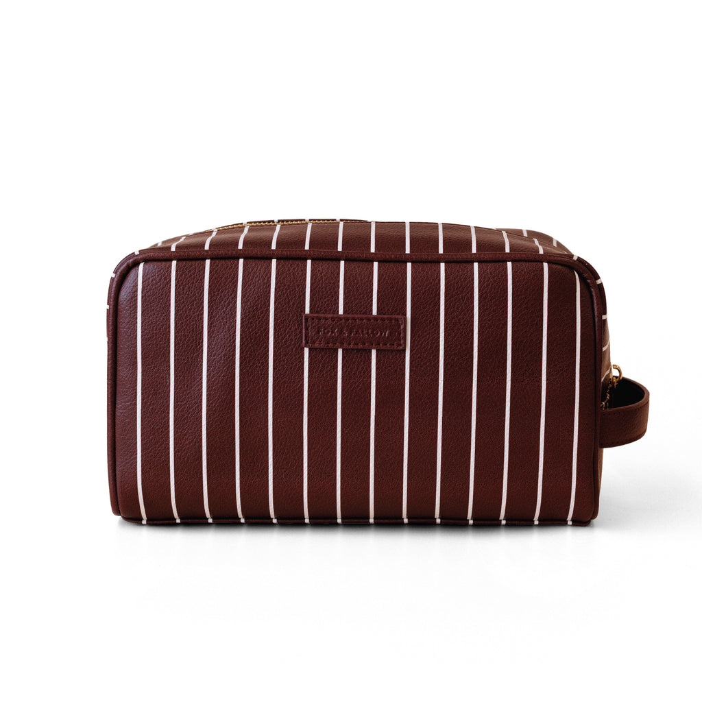 Merlot Pinstripe Wash Bag - PRE-ORDER (APRIL)