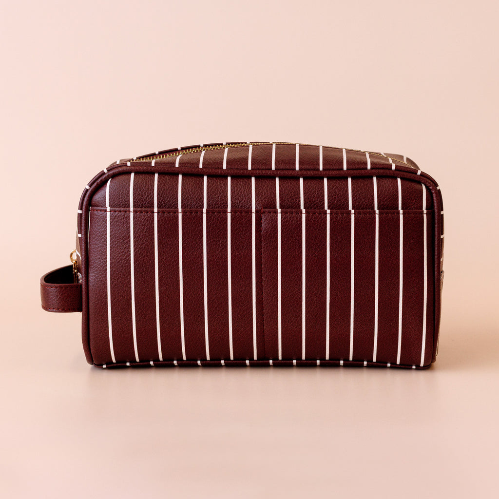 Merlot Pinstripe Wash Bag - PRE-ORDER (APRIL)