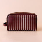 Merlot Pinstripe Wash Bag - PRE-ORDER (APRIL)