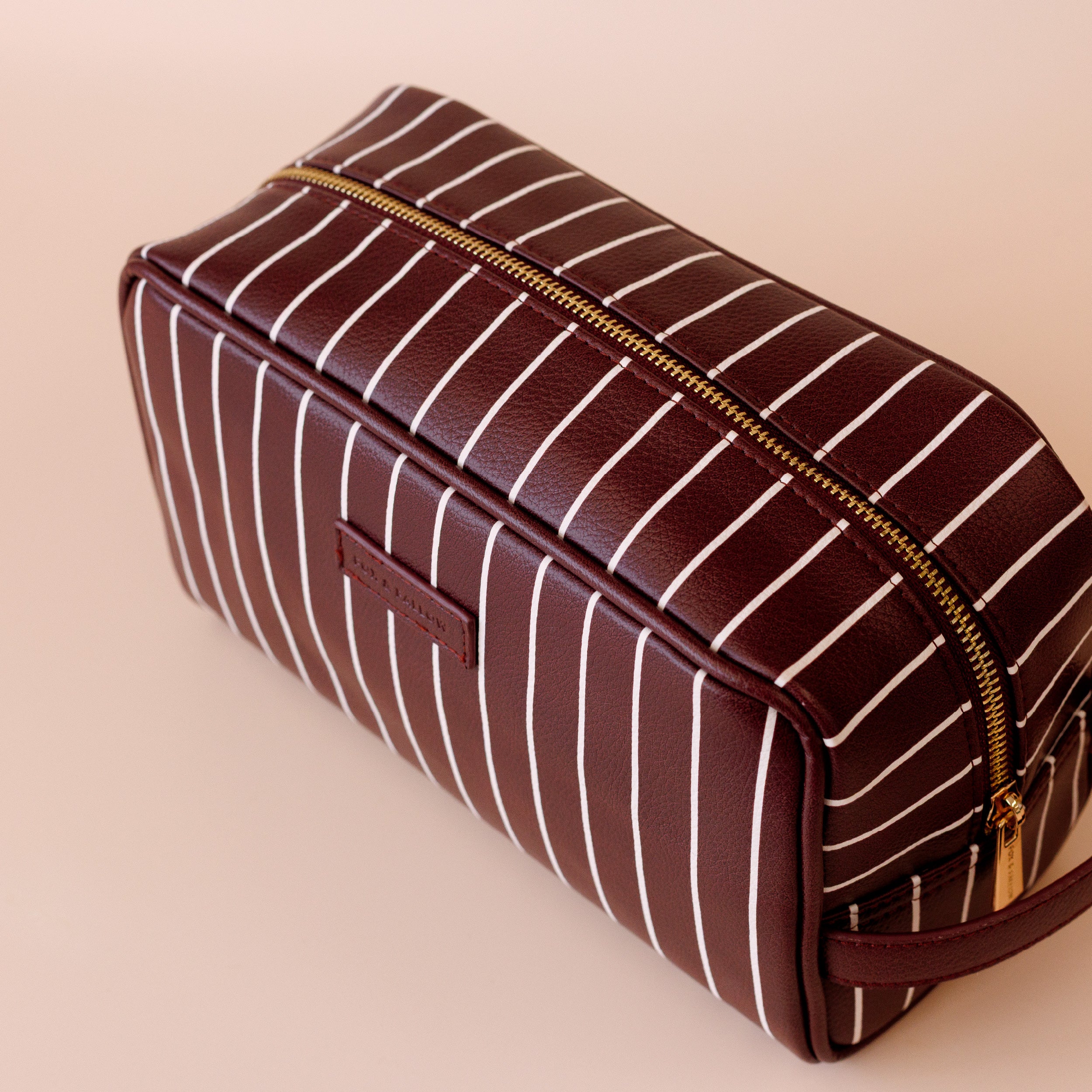 Merlot Pinstripe Wash Bag - PRE-ORDER (MARCH)