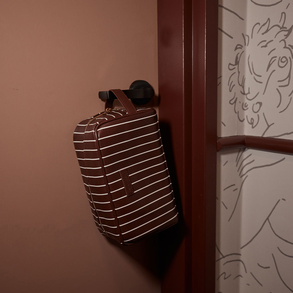 Merlot Pinstripe Wash Bag