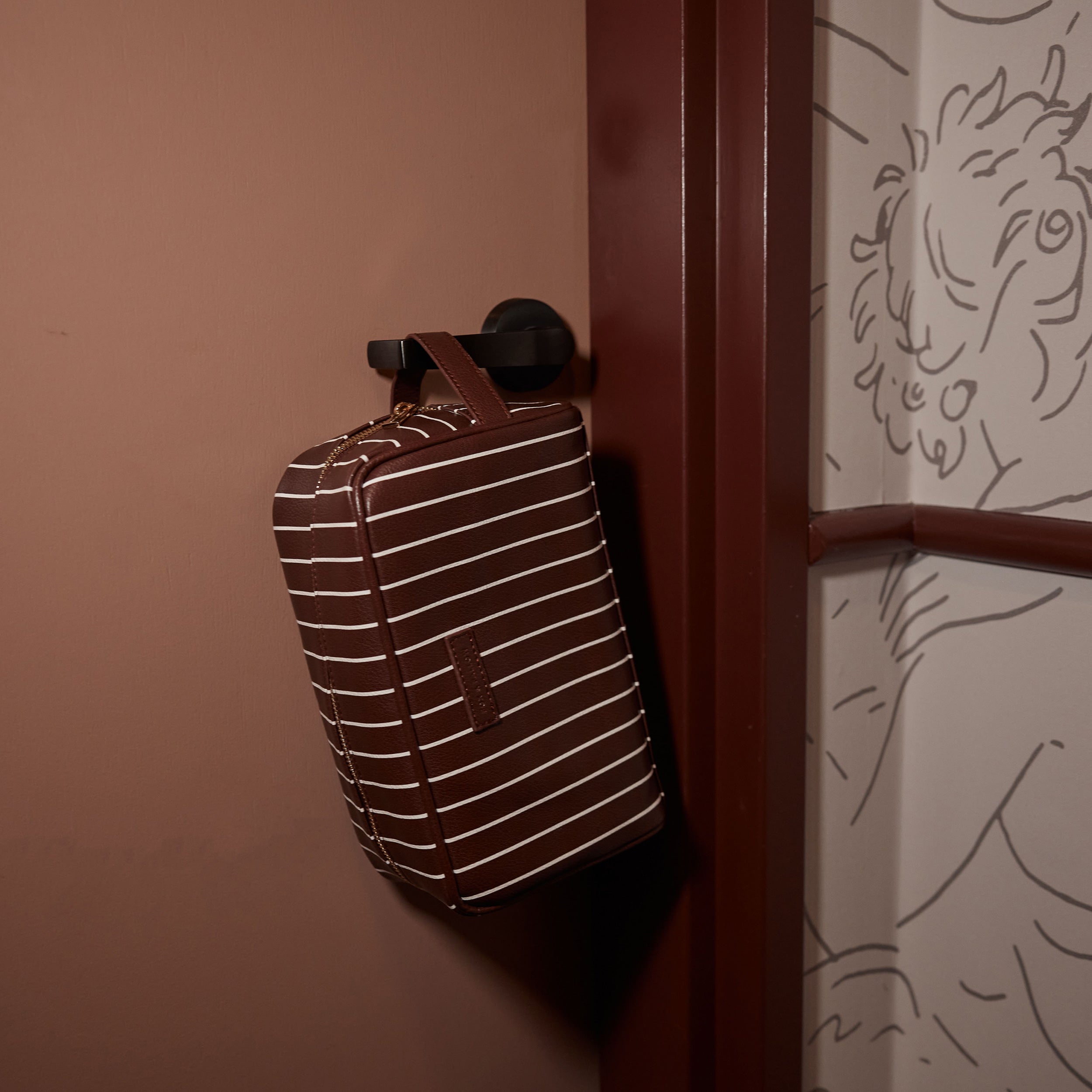 Merlot Pinstripe Wash Bag