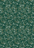 Green Holly/White Vines Double Sided Gift Wrap Flat Sheet - 12 Sheet Pack