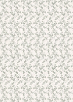 Green Holly/White Vines Double Sided Gift Wrap Flat Sheet - 12 Sheet Pack