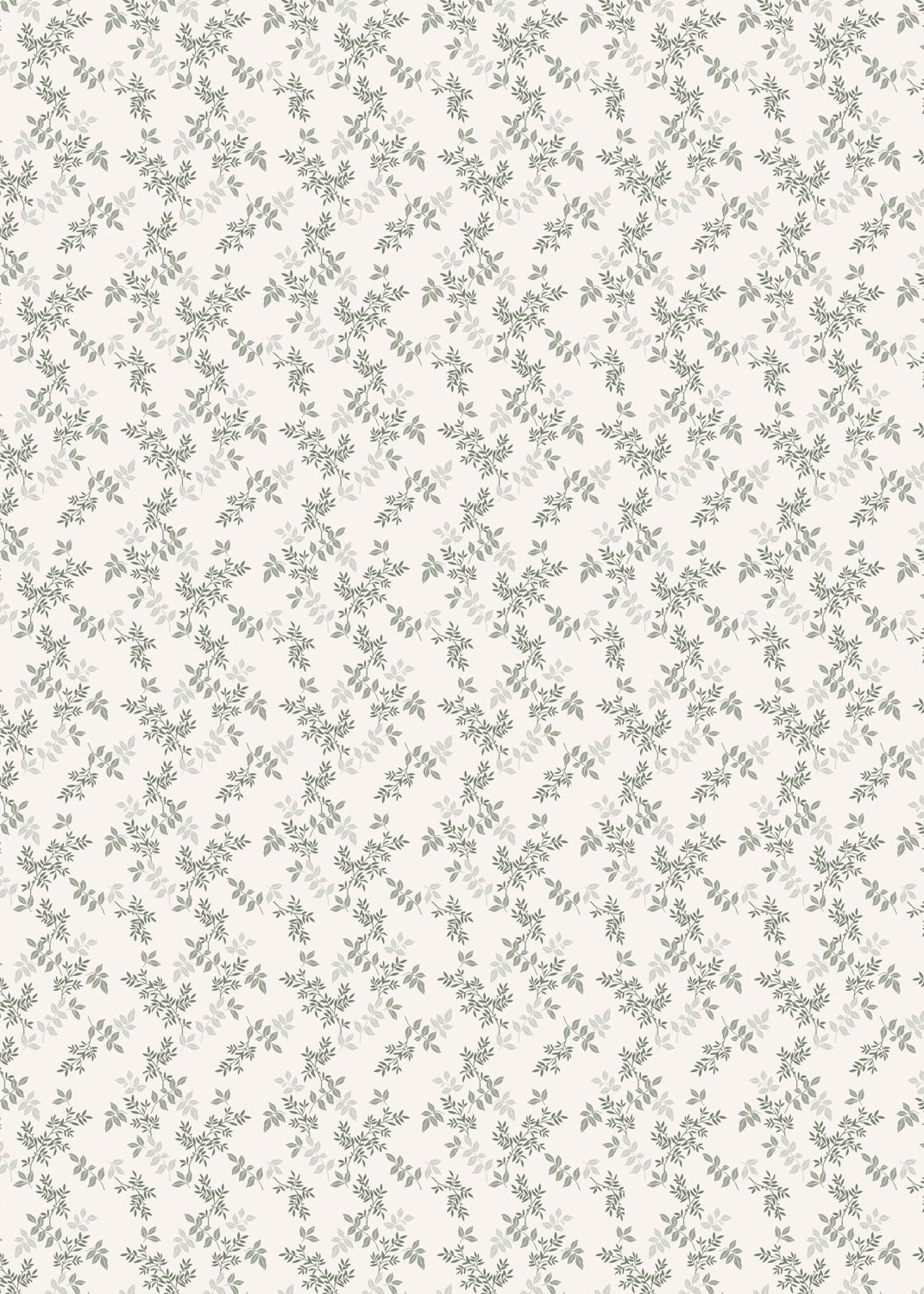 Green Holly/White Vines Double Sided Gift Wrap Flat Sheet - 12 Sheet Pack