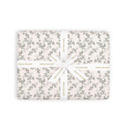 Green Holly/White Vines Double Sided Gift Wrap Flat Sheet - 12 Sheet Pack