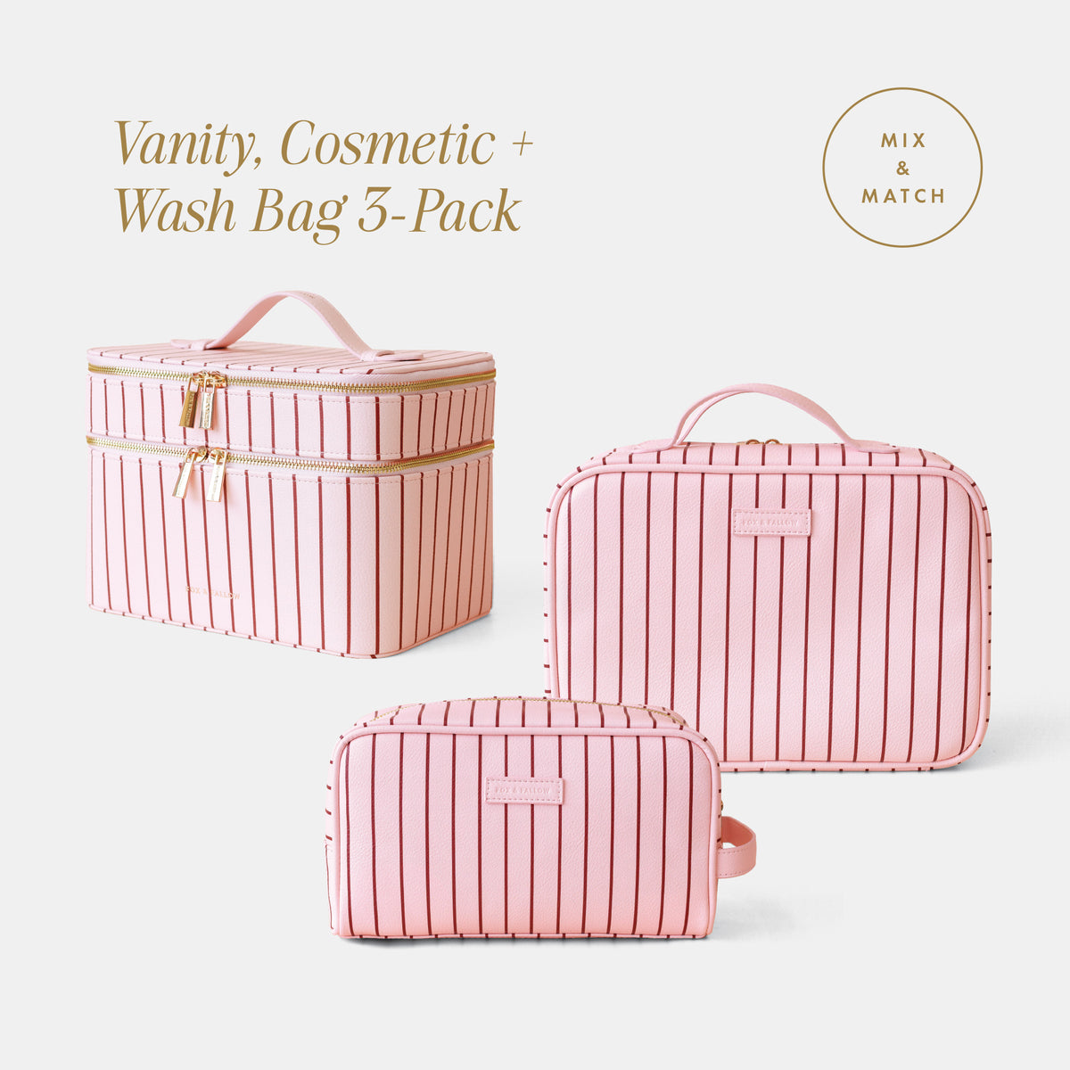 Vanity, Cosmetic + Wash Bag 3-Pack Bundle