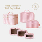 Vanity, Cosmetic + Wash Bag 4-Pack Bundle