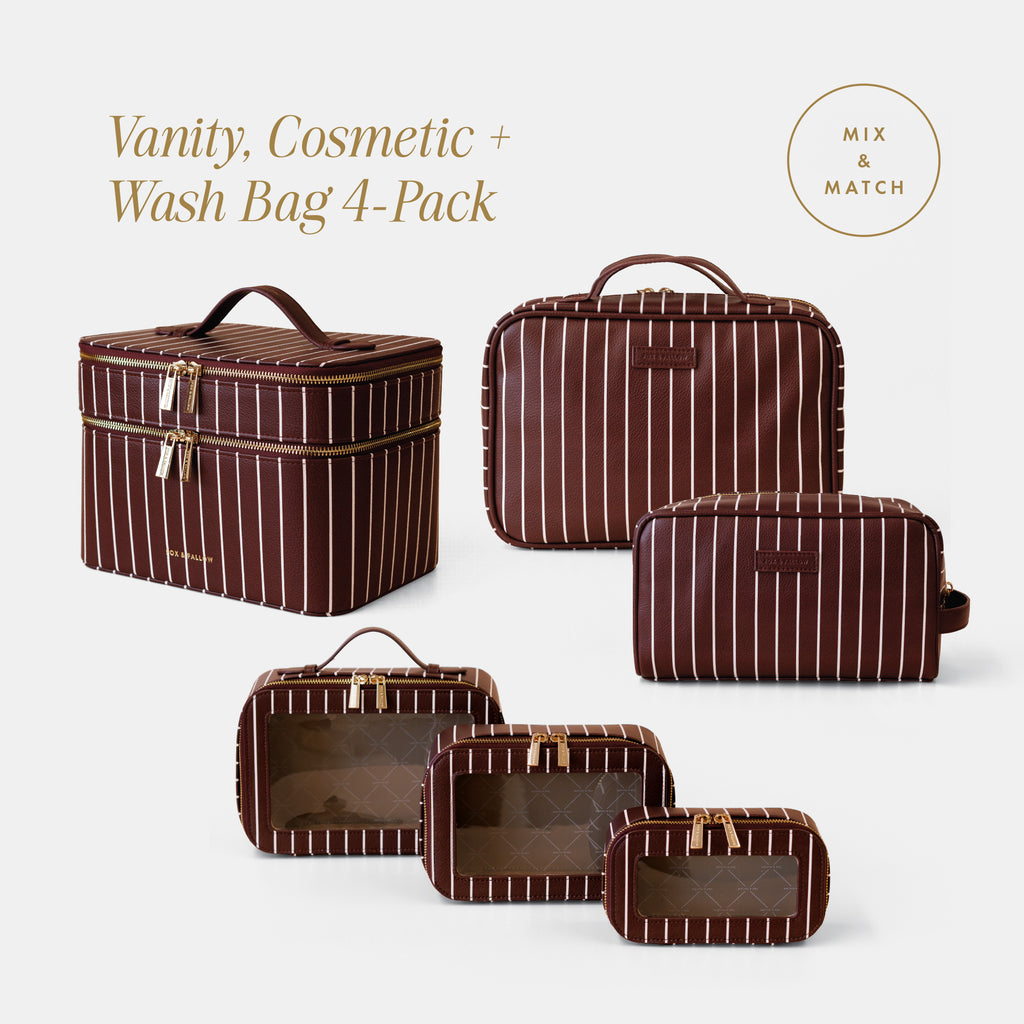 Vanity, Cosmetic + Wash Bag 4-Pack Bundle