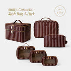 Vanity, Cosmetic + Wash Bag 4-Pack Bundle