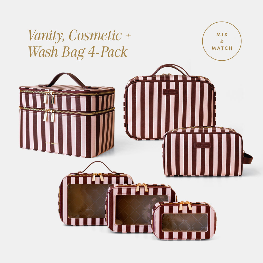 Vanity, Cosmetic + Wash Bag 4-Pack Bundle