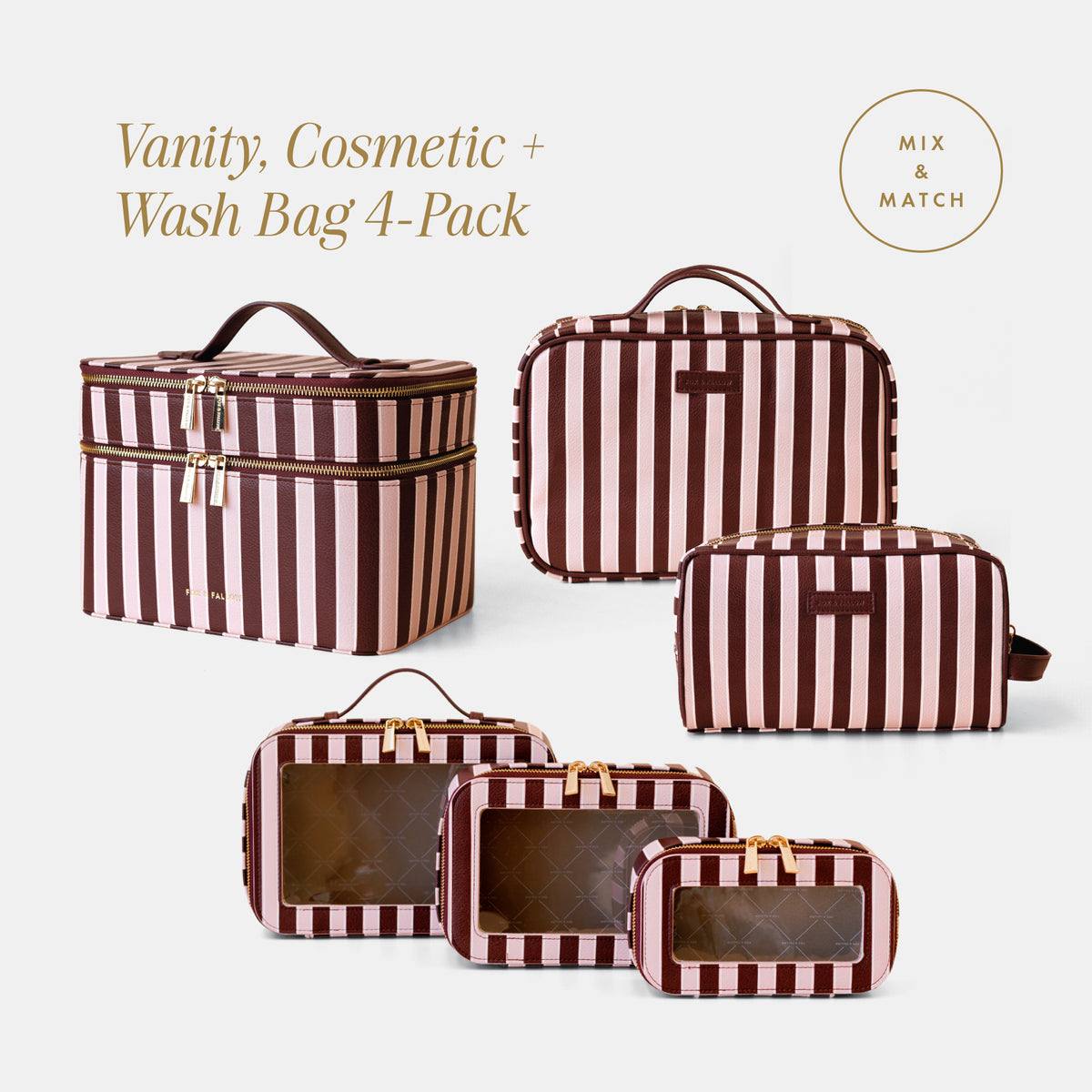 Vanity, Cosmetic + Wash Bag 4-Pack Bundle