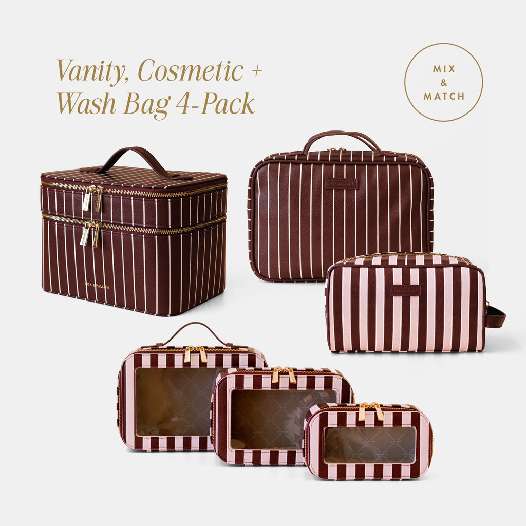 Vanity, Cosmetic + Wash Bag 4-Pack Bundle