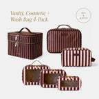 Vanity, Cosmetic + Wash Bag 4-Pack Bundle