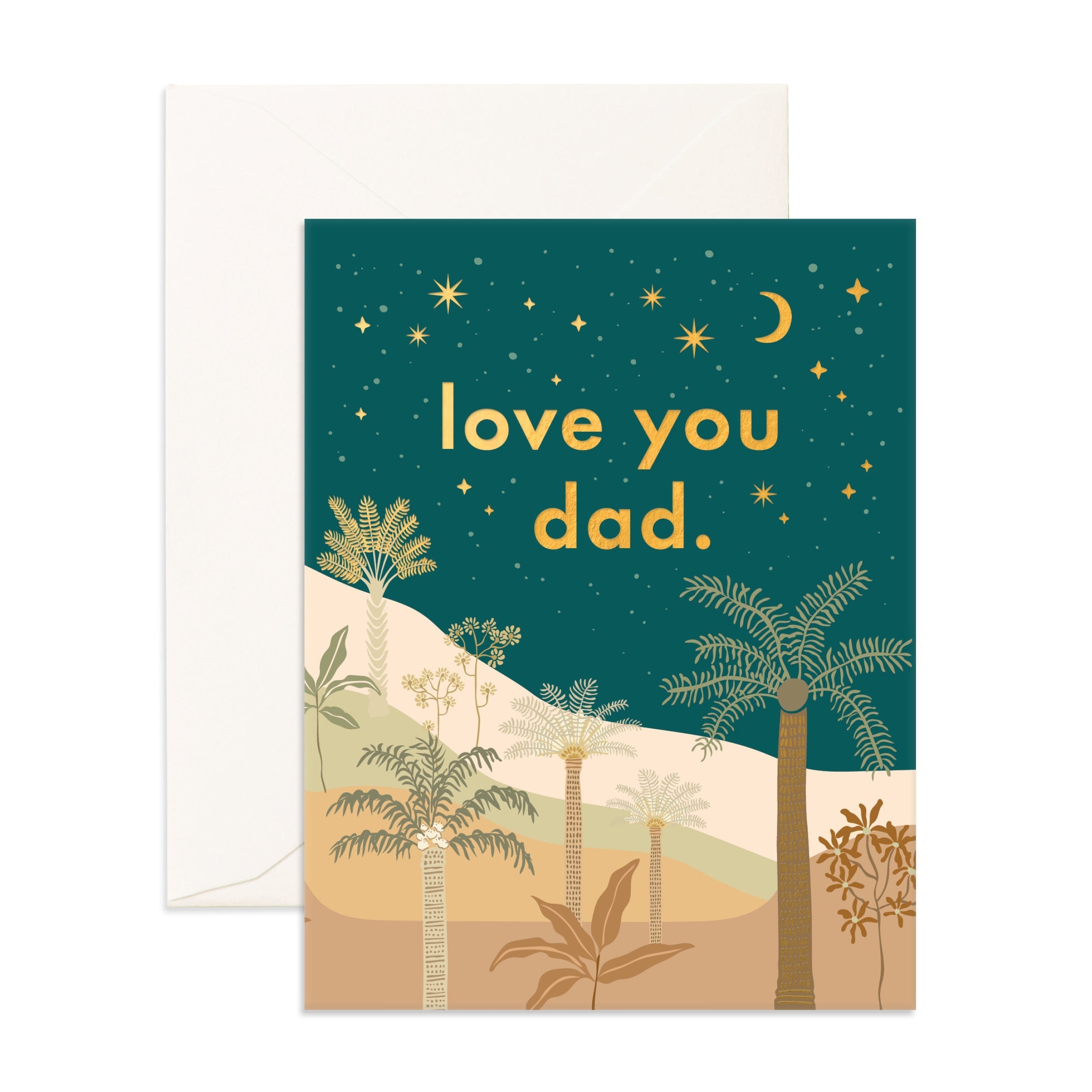 Love You Dad Desert Palms Greeting Card Fox And Fallow 