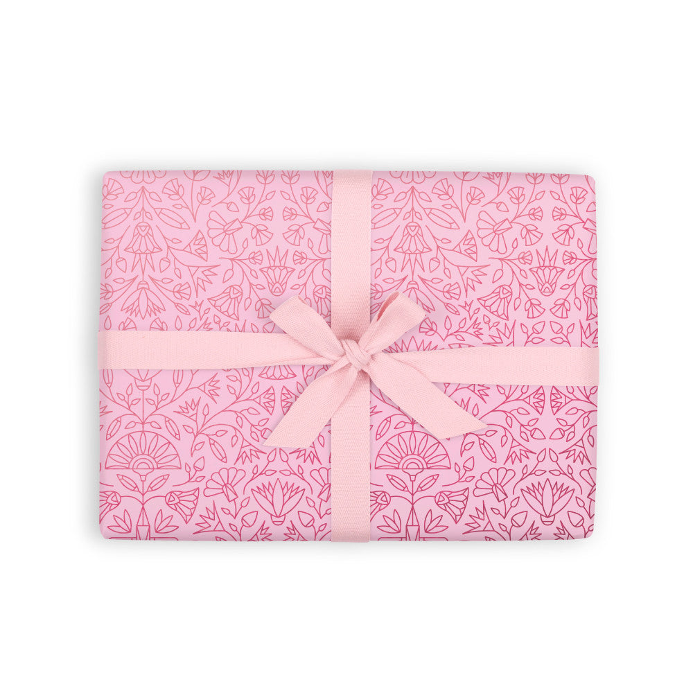 Egyptian Rose Gift Wrap Flat Sheet - 12 Sheet Pack