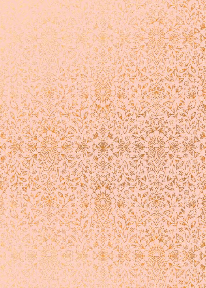 Moroccan Peach Gift Wrap Flat Sheet - 12 Sheet Pack