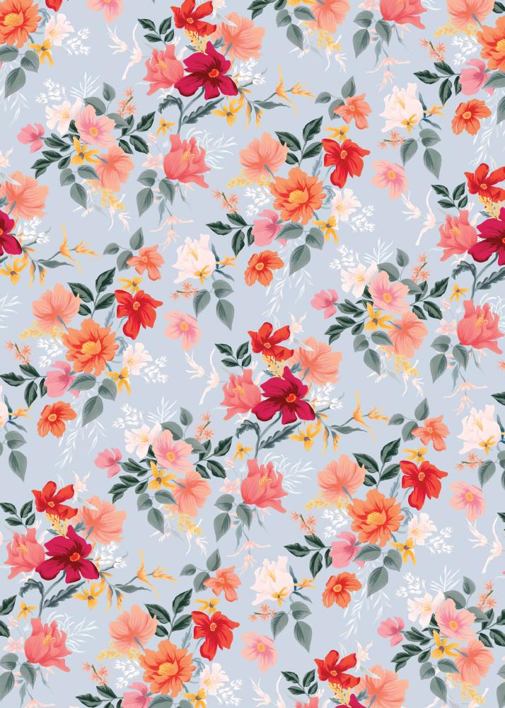 Bilberry Gift Wrap Flat Sheet - 12 Sheet Pack