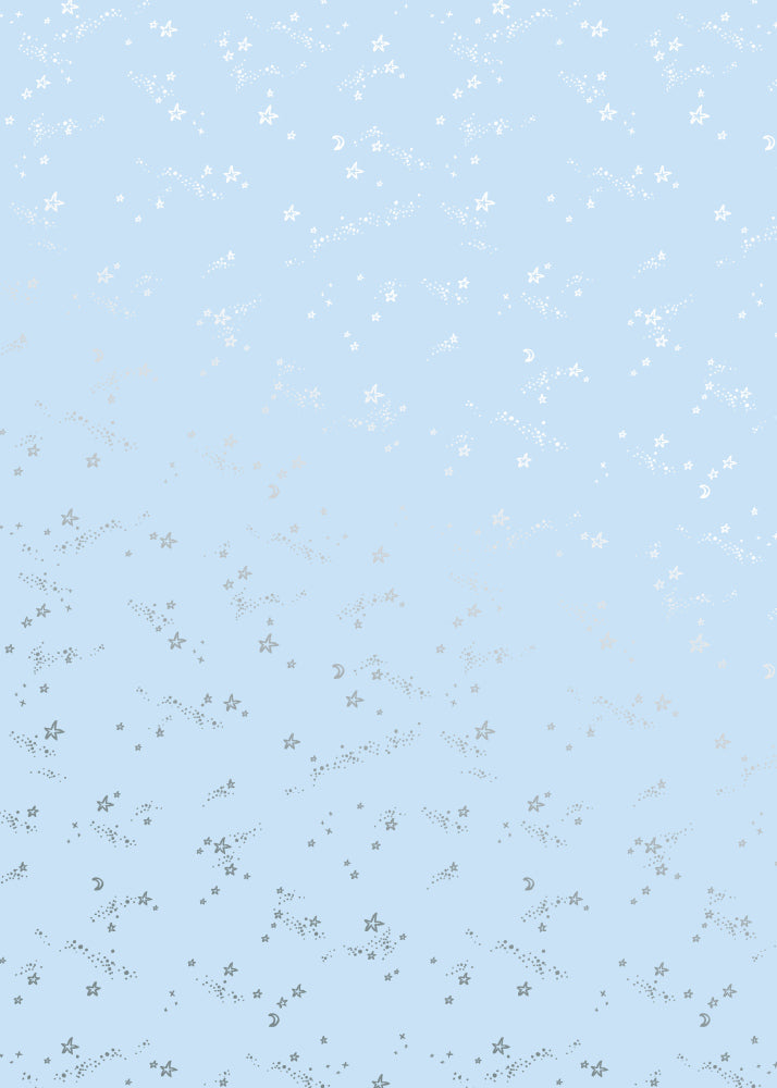 Blue Stardust Gift Wrap Flat Sheet - 12 Sheet Pack