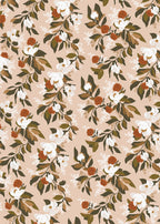 Rose Magnolias Gift Wrap Flat Sheet - 12 Sheet Pack