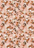Dusty Rose Garden Gift Wrap Flat Sheet - 12 Sheet Pack