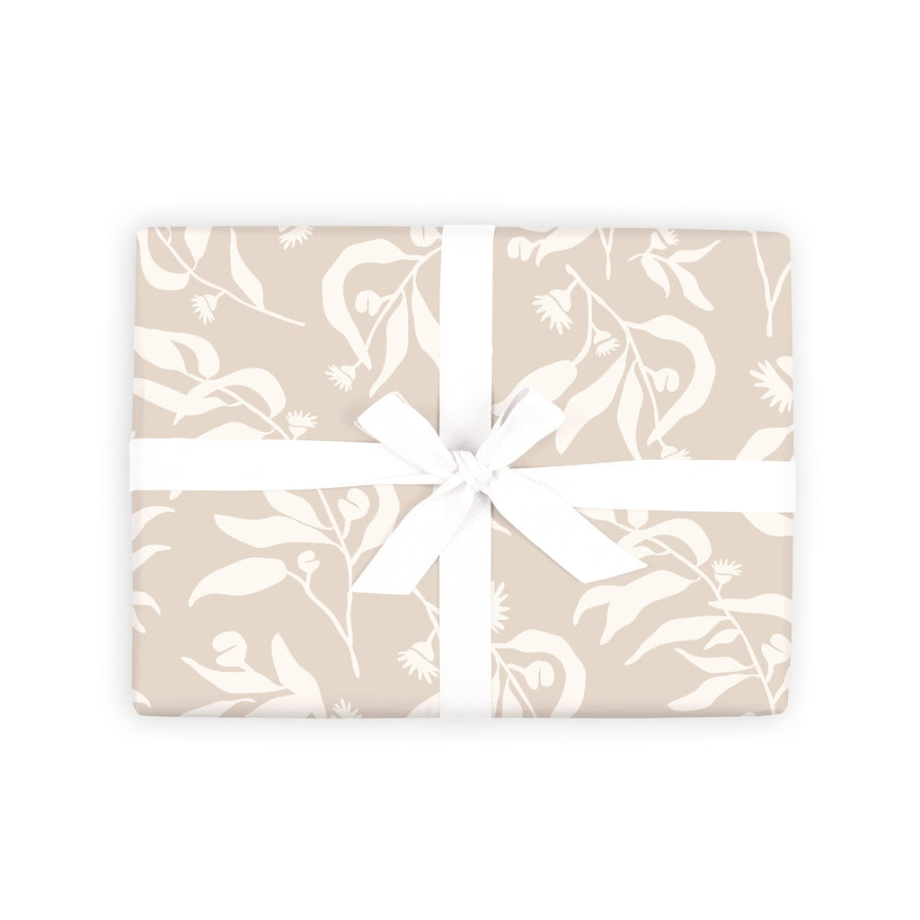 Grey Eucalyptus Gift Wrap Flat Sheet - 12 Sheet Pack